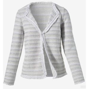 Chicos Sparkle Sequin Stripe Cardigan (Size 2)